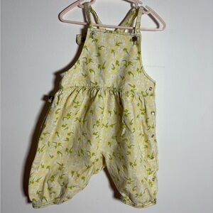 Vintage Yellow and Green Kids Overalls